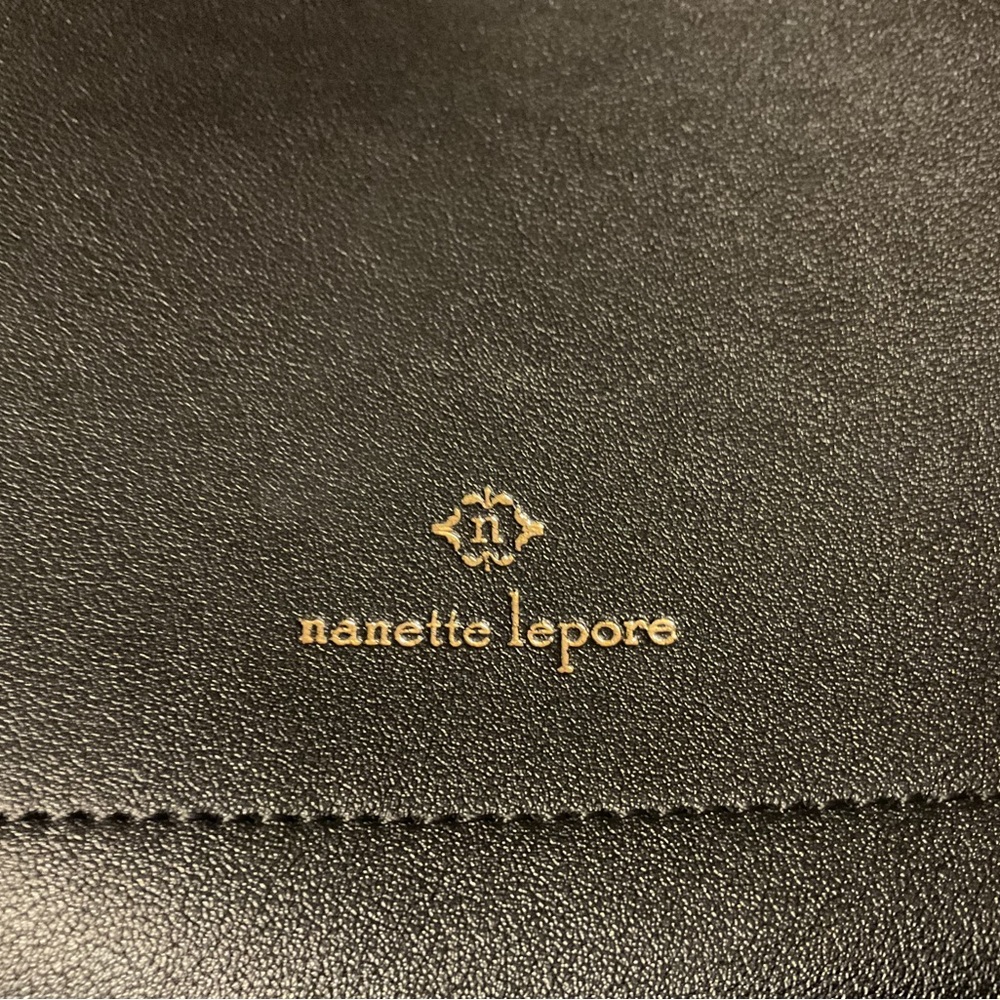 Nanette Lepore Stylish Double Compartment Gold Hardware Hard Poly Bag! - Picture 8 of 13